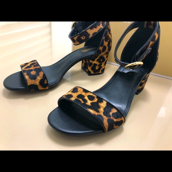 michael kors lena flex sandal calf hair leopard print - Picture 2 of 7